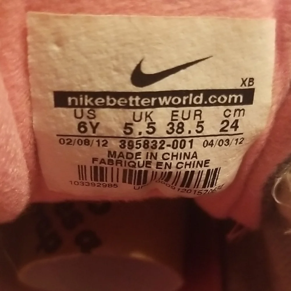 Nike Girls T Run 4 Running Pink and Gray Shoe